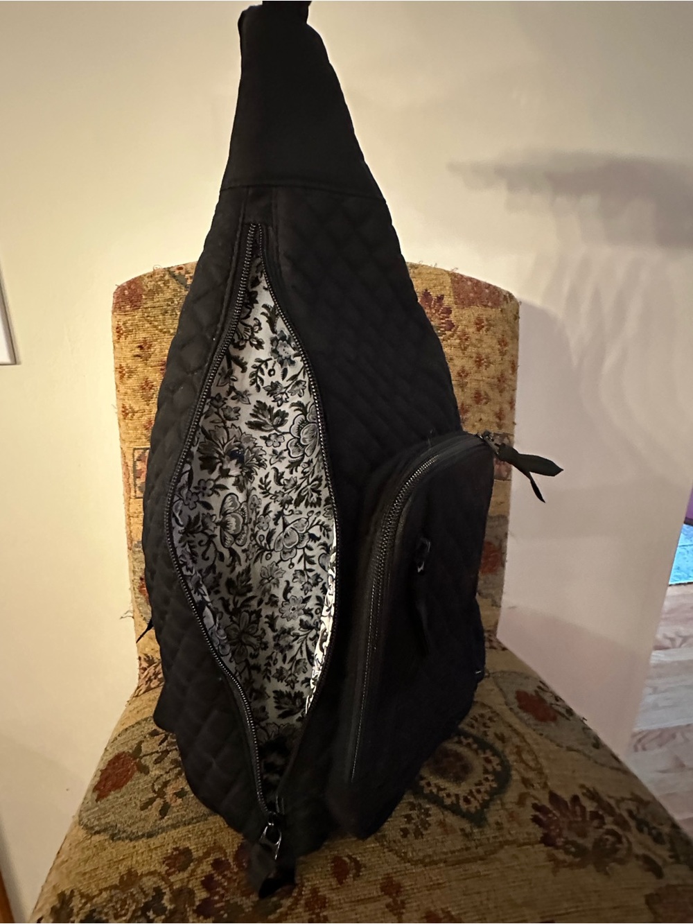 Vera Bradley Quilted Sling Bag - Black - Picture 8 of 13